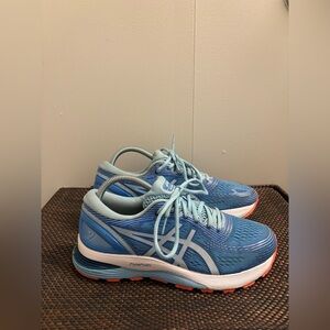 Asics Womens Gel Nimbus 21 1012A156 Blue Running Shoes Sneakers Women’s Size 8.5